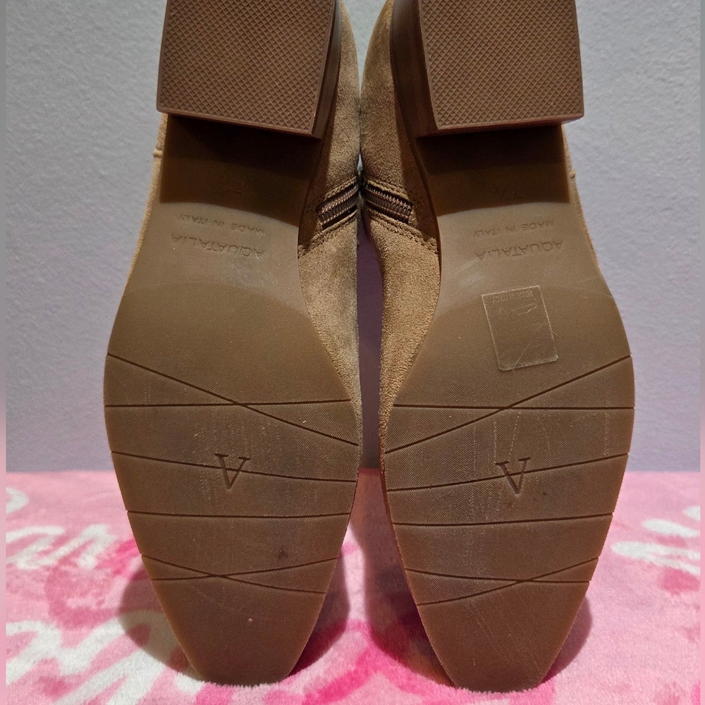 Women's Aquatalia Fuoco Suede Ankle Boots Champagne, Size 7.5M - Picture 15 of 16